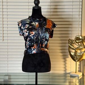 Colorful Abstract Women's Silky Crop Top